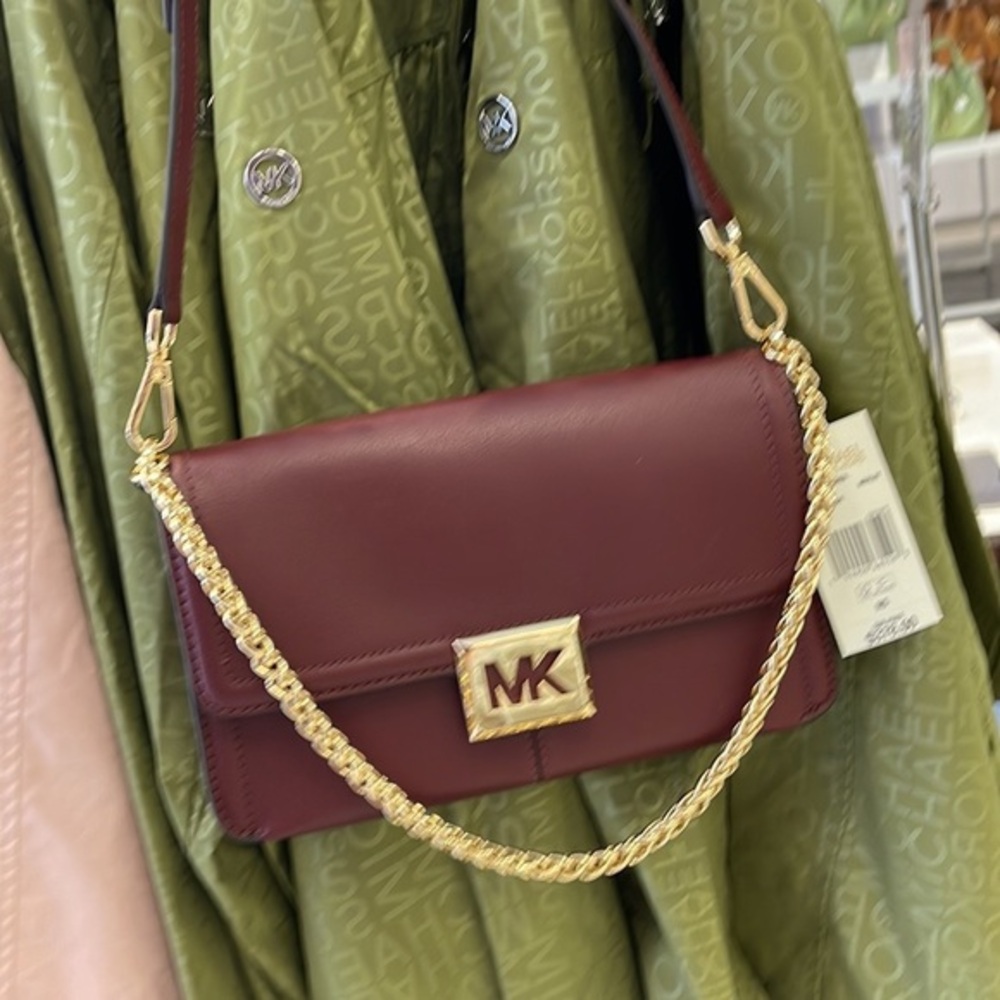 Michael Kors Sonia Medium Leather Shoulder Bag Merlot